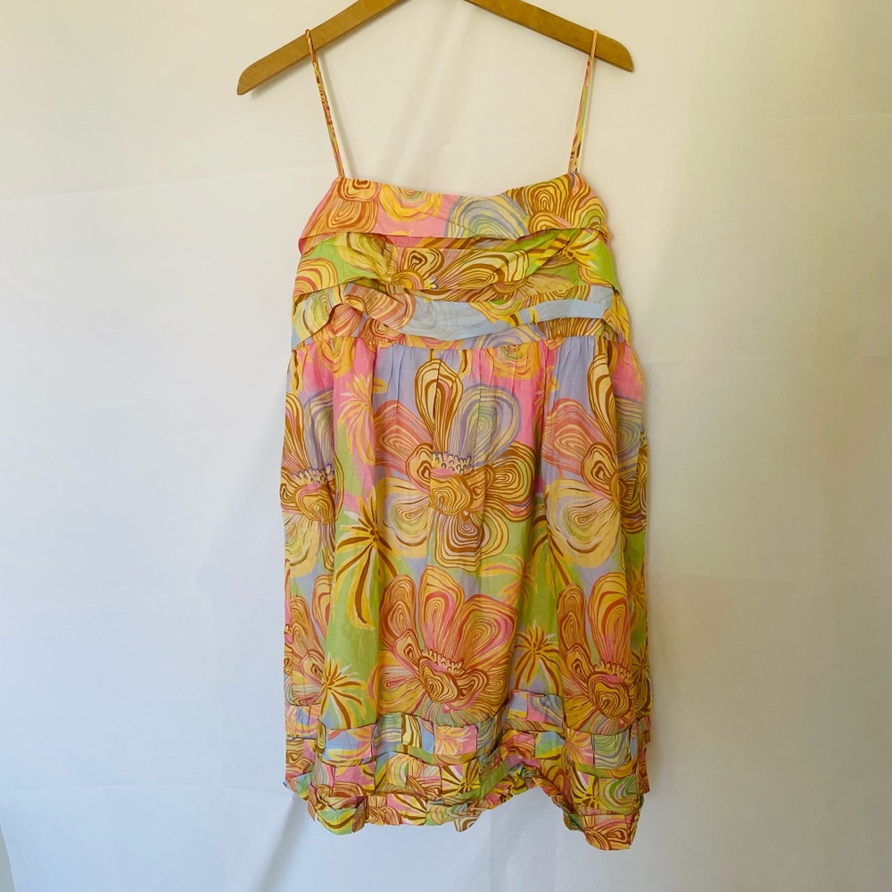 NWT $198 Farm Rio x Anthropologie Sleeveless Printed Mini Dress L - Picture 4 of 8